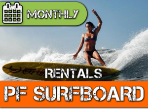 Monthly performance surfboard rental service. High-quality surfboards for rent on a monthly basis. Ideal for experienced surfers seeking premium surfboards without the commitment of purchase. Convenient and affordable long-term surfboard rentals